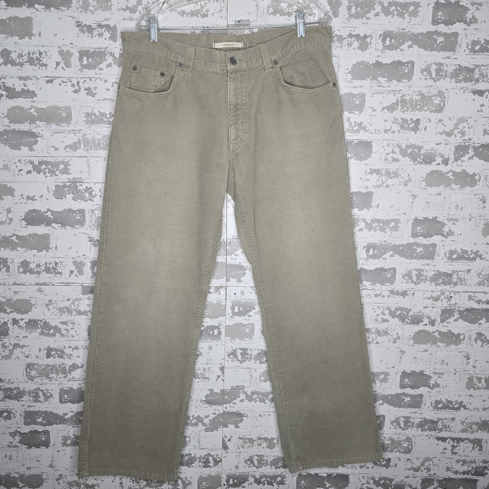 Mavi Corduroy Pants Mens 36x31 Beige Relaxed Straight‎ Leg Faded Comfort Casual